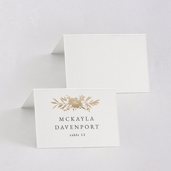 Gilded Wildflower Place Cards Gold Pure White Signature