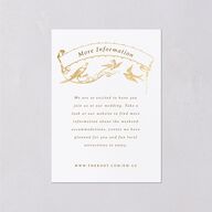 Vintage Toile Foil Wedding Enclosure Cards Gold Marigold Signature