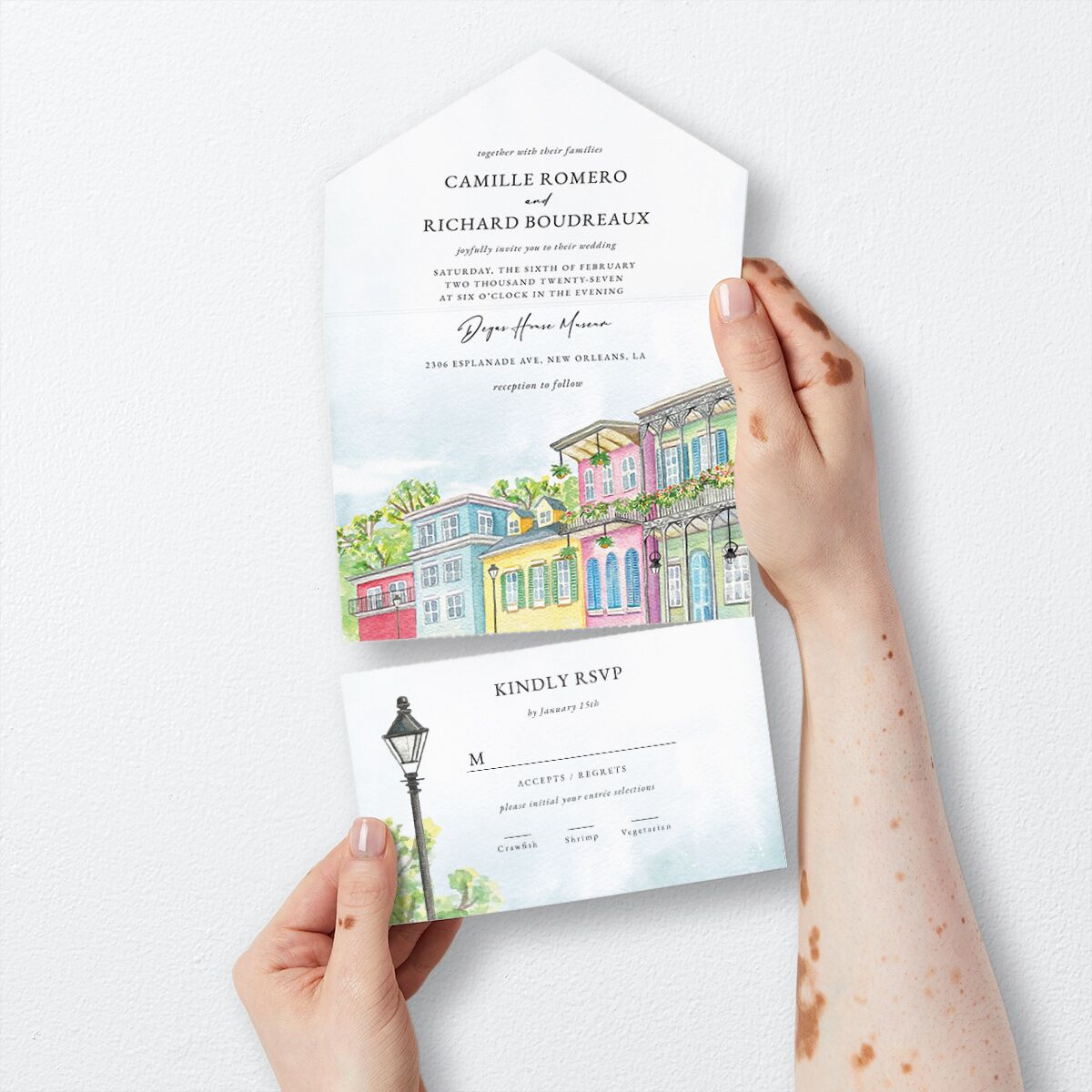 New Orleans All-in-One Wedding Invitations — view 3