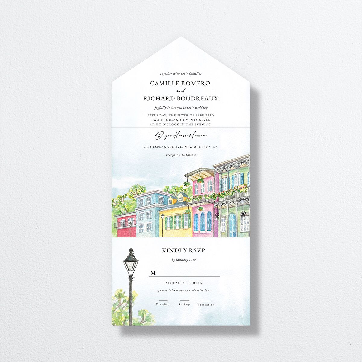 New Orleans All-in-One Wedding Invitations — view 1