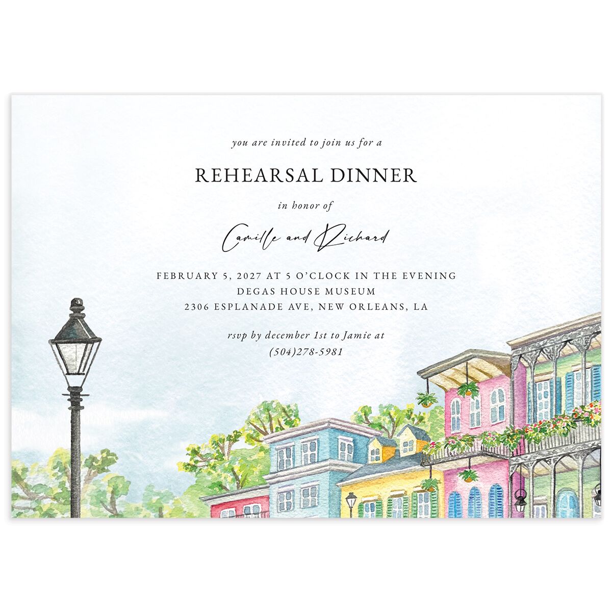 New Orleans Rehearsal Dinner Invitations