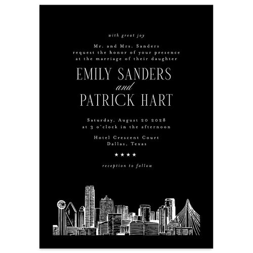 Dallas Skyline Wedding Invitations Midnight Signature Blank No Standard