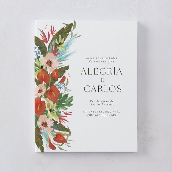 Flores Tropicais Guest Books Red Clay