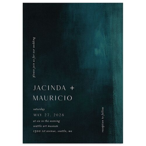 Modern Canvas Wedding Invitations Midnight Signature Blank No