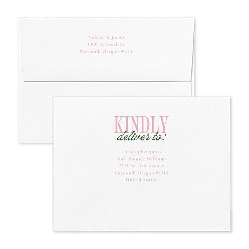 Wavy Frame Photo Thank You Card Envelopes White Scottish Green Both Recipient and Return Addresses Signature Standard