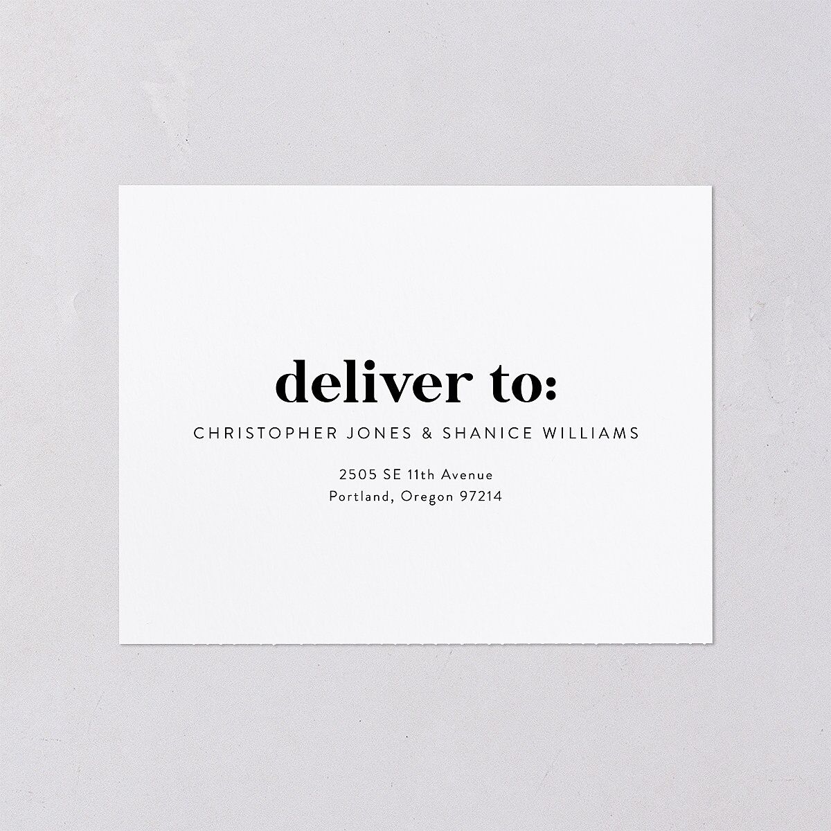Photo Elopement All-in-One Wedding Invitations Pure White Signature Light Both Recipient and Return Addresses No