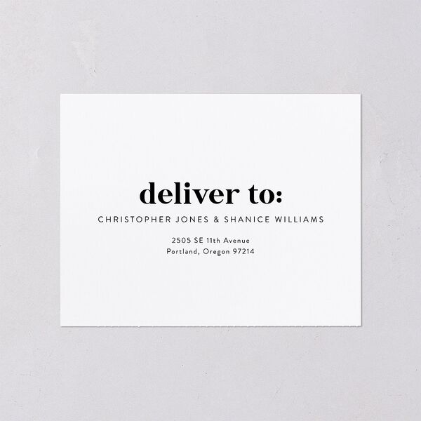 Photo Elopement All-in-One Wedding Invitations Pure White Signature Light Both Recipient and Return Addresses No