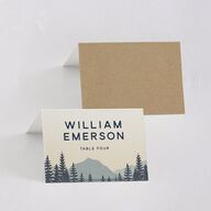 Vintage Mountain Place Cards Dusty Blue Signature