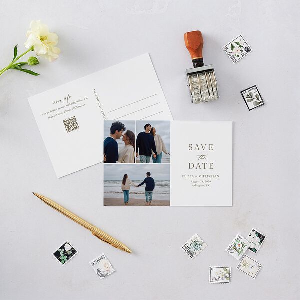Elegant Images Save the Date Postcards Pure White