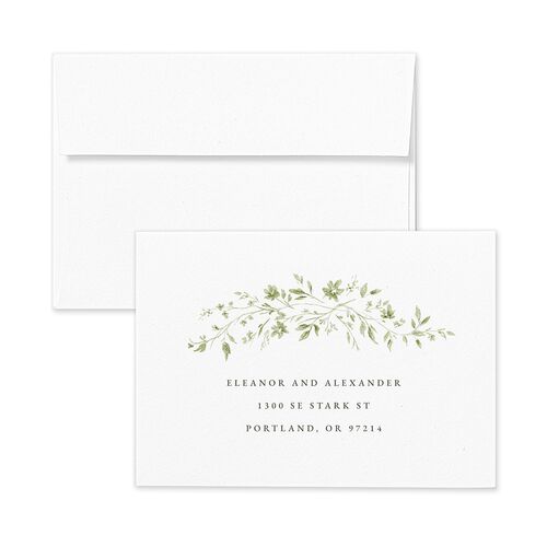 Timeless Floral Response Card Envelopes White Thyme Return Address Signature Standard