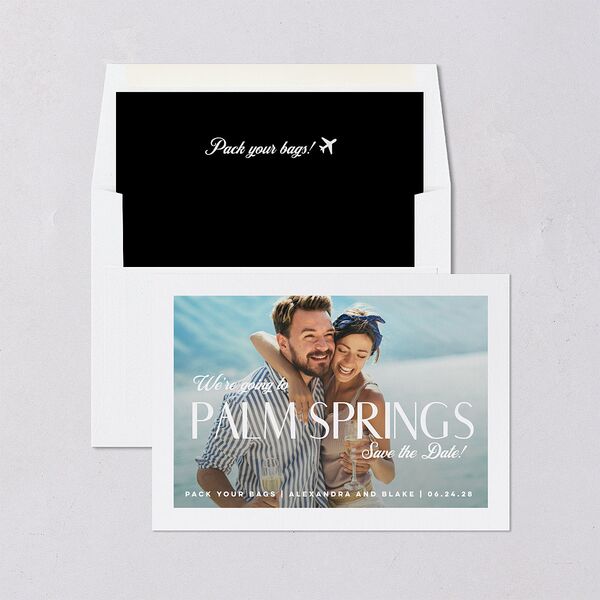 Destination Save the Date Cards Pure White Signature smooth Blank No Standard