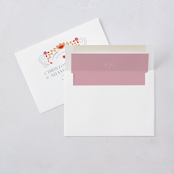 Nordic Folk Wedding Invitations Dark Navy Signature Blank No Standard