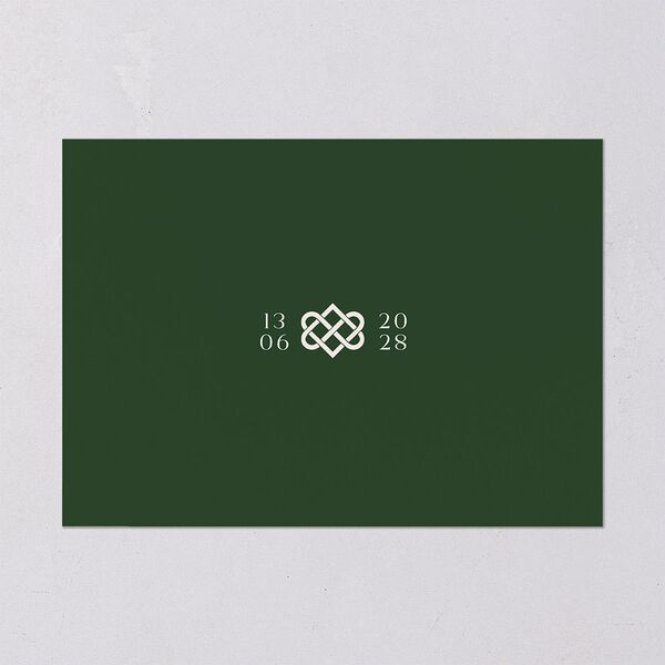 Celtic Knot Save the Date Cards Hunter Green Signature smooth Blank No Standard
