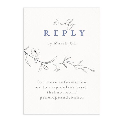 Graceful Botanical URL RSVP Cards Regency Blue Signature Standard