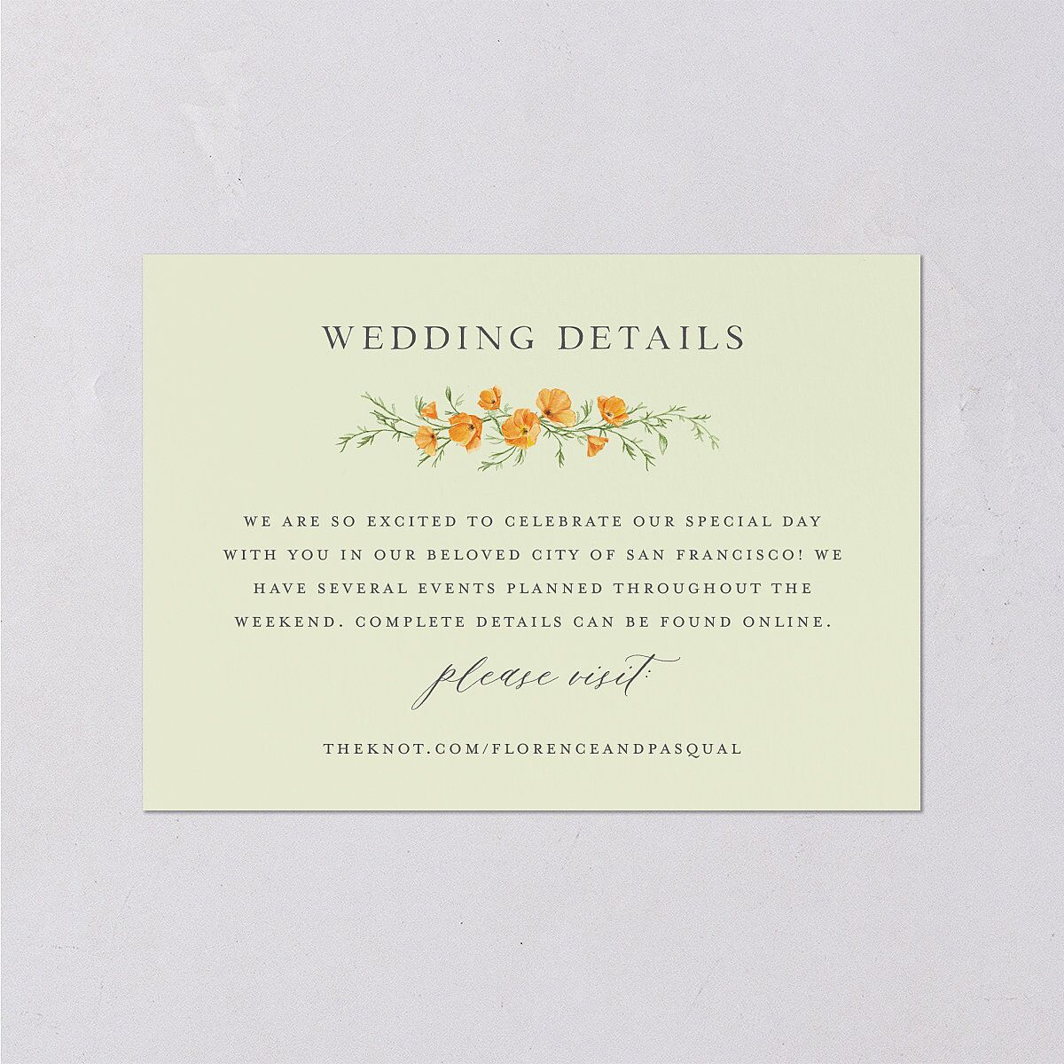 Scenic San Francisco Wedding Enclosure Cards — view 1
