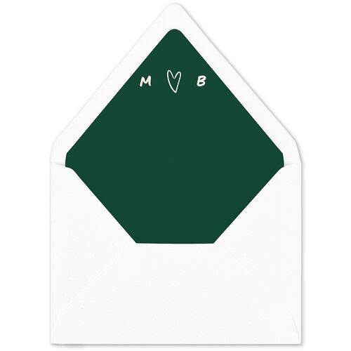 Hand Drawn Cheers Euro Envelope Liners Hunter Green Luxe