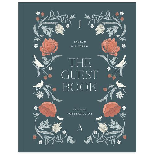Crafted Garden Guest Books Pale Blue