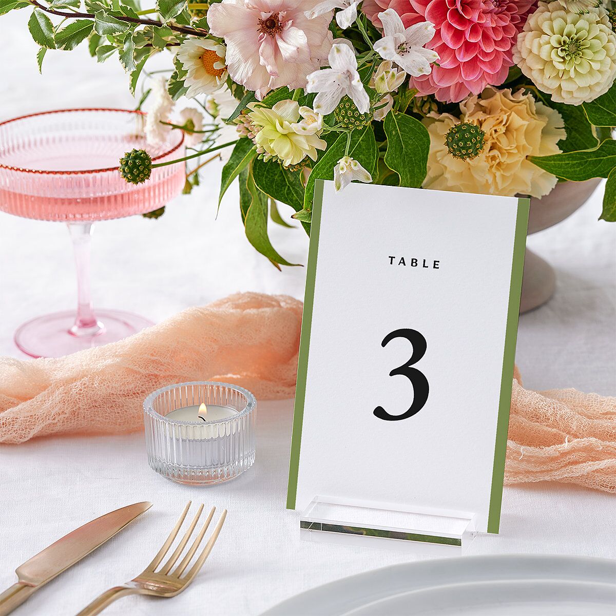 Vintage Garden Table Numbers Rose Gold Signature