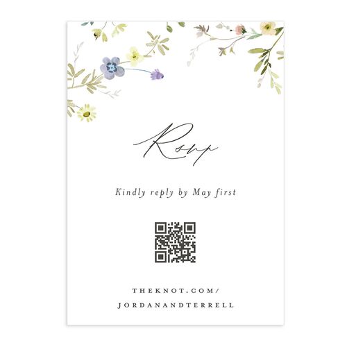 Dainty Wildflowers QR Code RSVP Cards Baby Blue Signature Standard