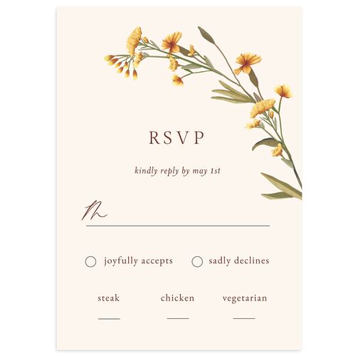 Wild Daisies Wedding Response Cards  Chestnut Signature Standard