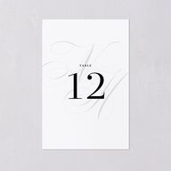 Elegant Monogram Table Numbers Pure White Signature