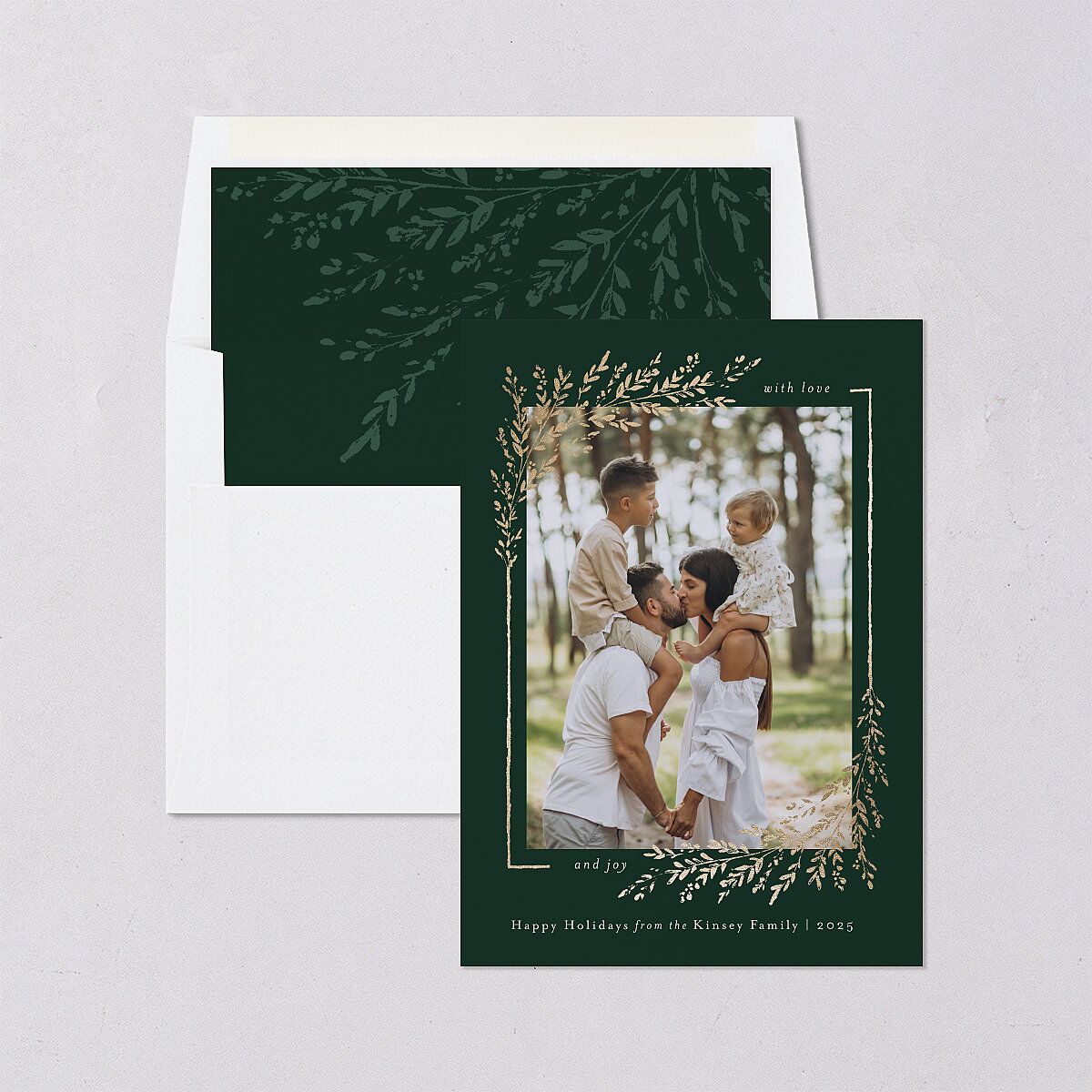 Exquisite Holiday Holiday Cards Gold Dark Green Signature