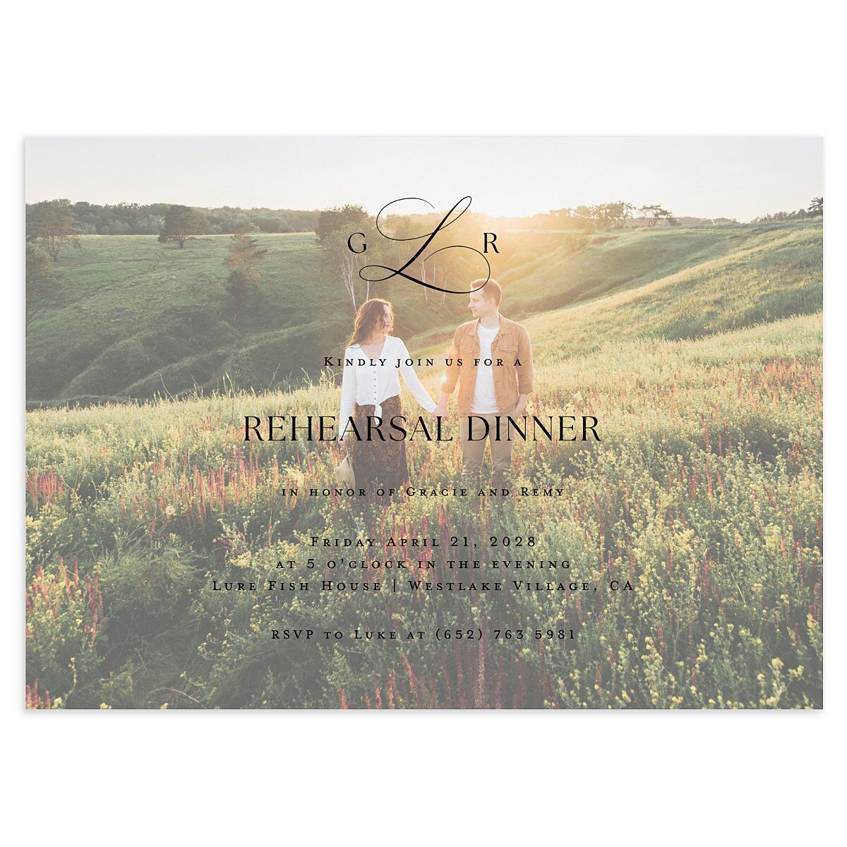 Classic Picture Rehearsal Dinner Invitations