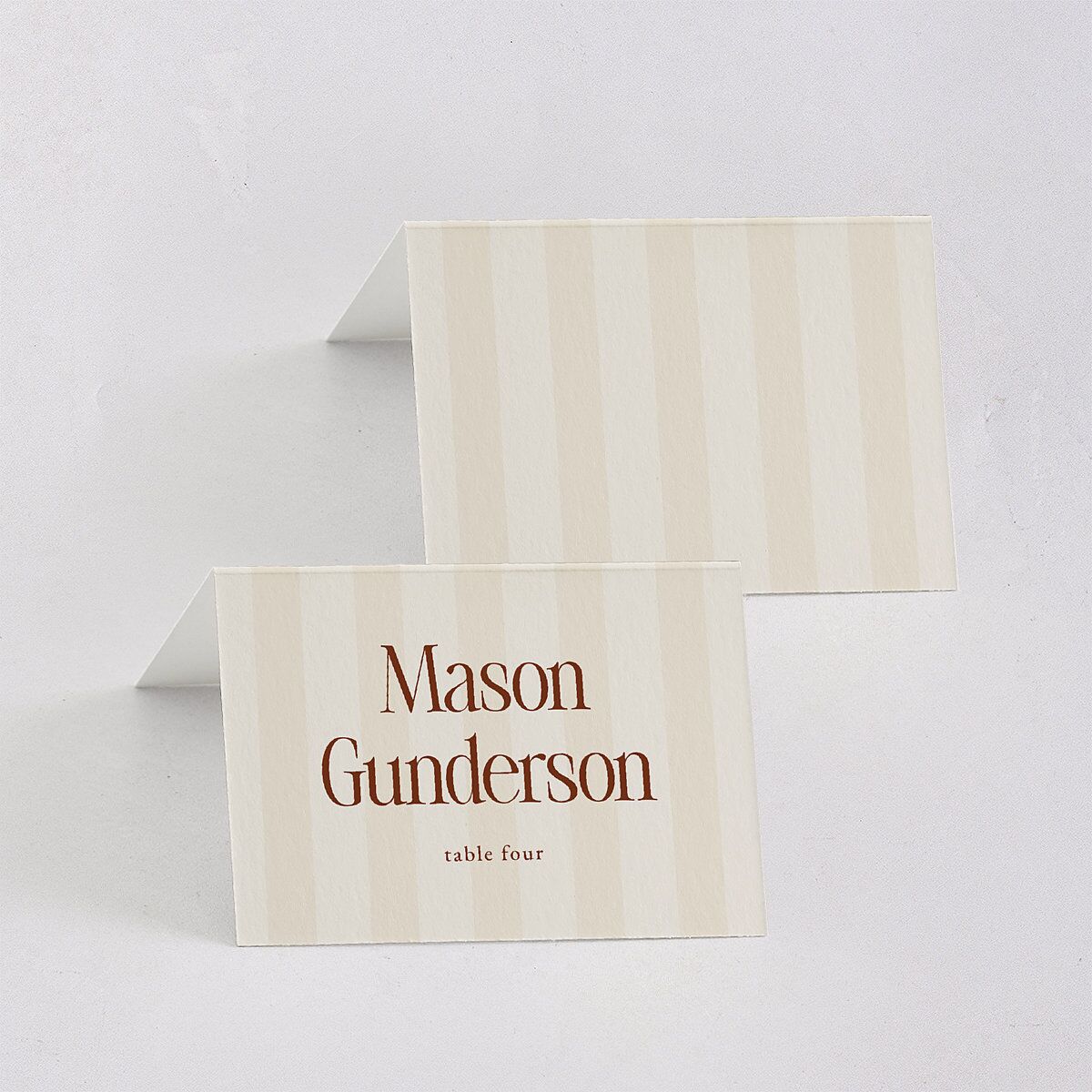 Vintage Romantic Photo Place Cards Copper Signature