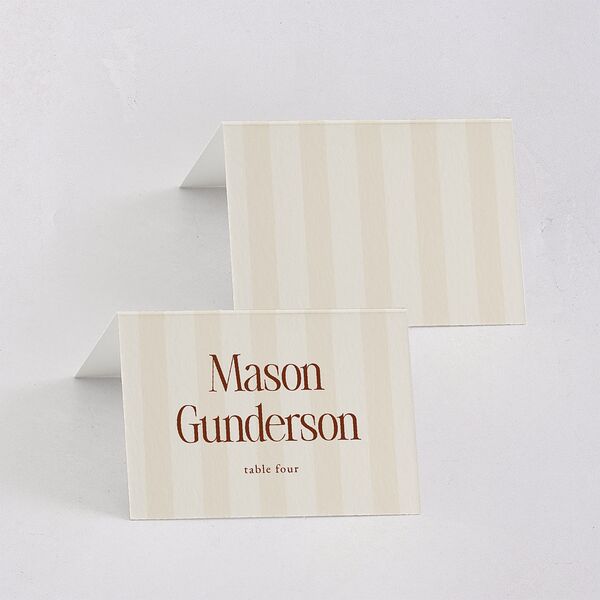 Vintage Romantic Photo Place Cards Copper Signature