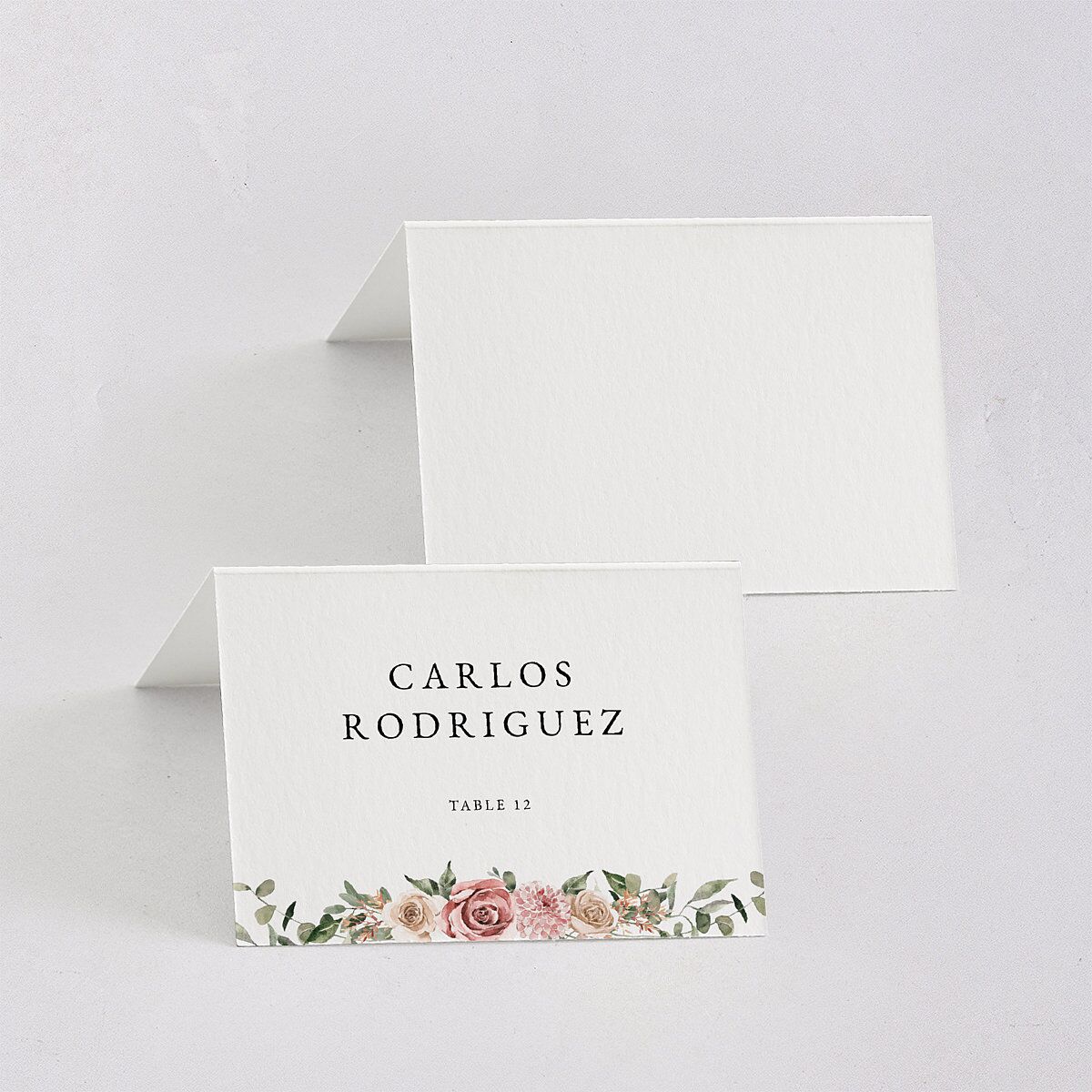 Floral Monogram Place Cards Rose Quartz Signature