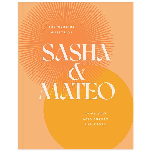 Retro Sunburst Guest Books Pumpkin