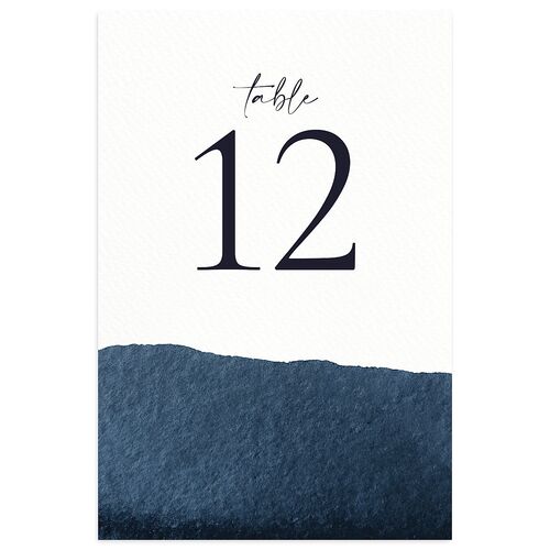 Layered Watercolor Table Numbers Navy Signature