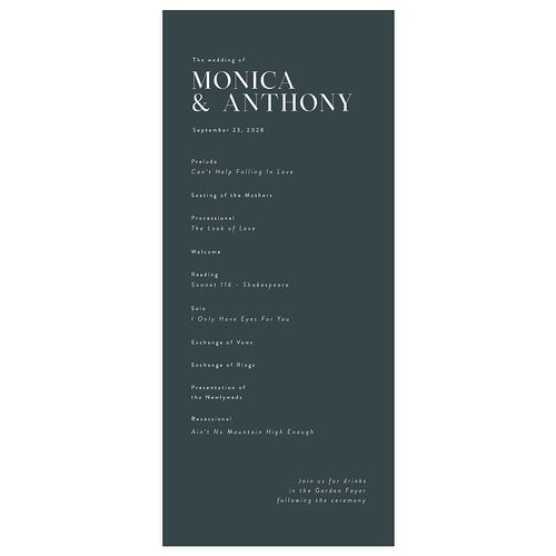 Simple Editorial Photo Wedding Programs Wave Signature