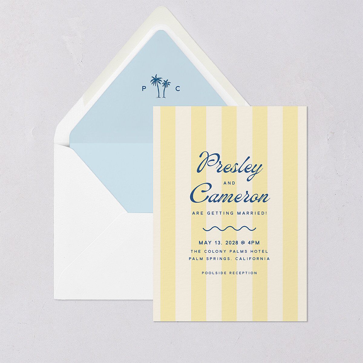 Cabana Stripes Euro Envelope Liners Lemon Luxe