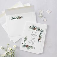 Rustic Pine Wedding Invitations Eucalyptus Signature Blank No