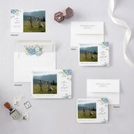 Elegant Hydrangea Save The Date Cards Dusty Blue Signature smooth Blank No Standard
