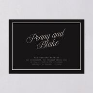 Vintage Script Wedding Invitations Midnight Signature Blank No Standard