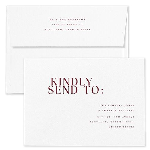 Happiest Holidays Holiday Card Envelopes Merlot Kraft Recipient Address Standard Signature