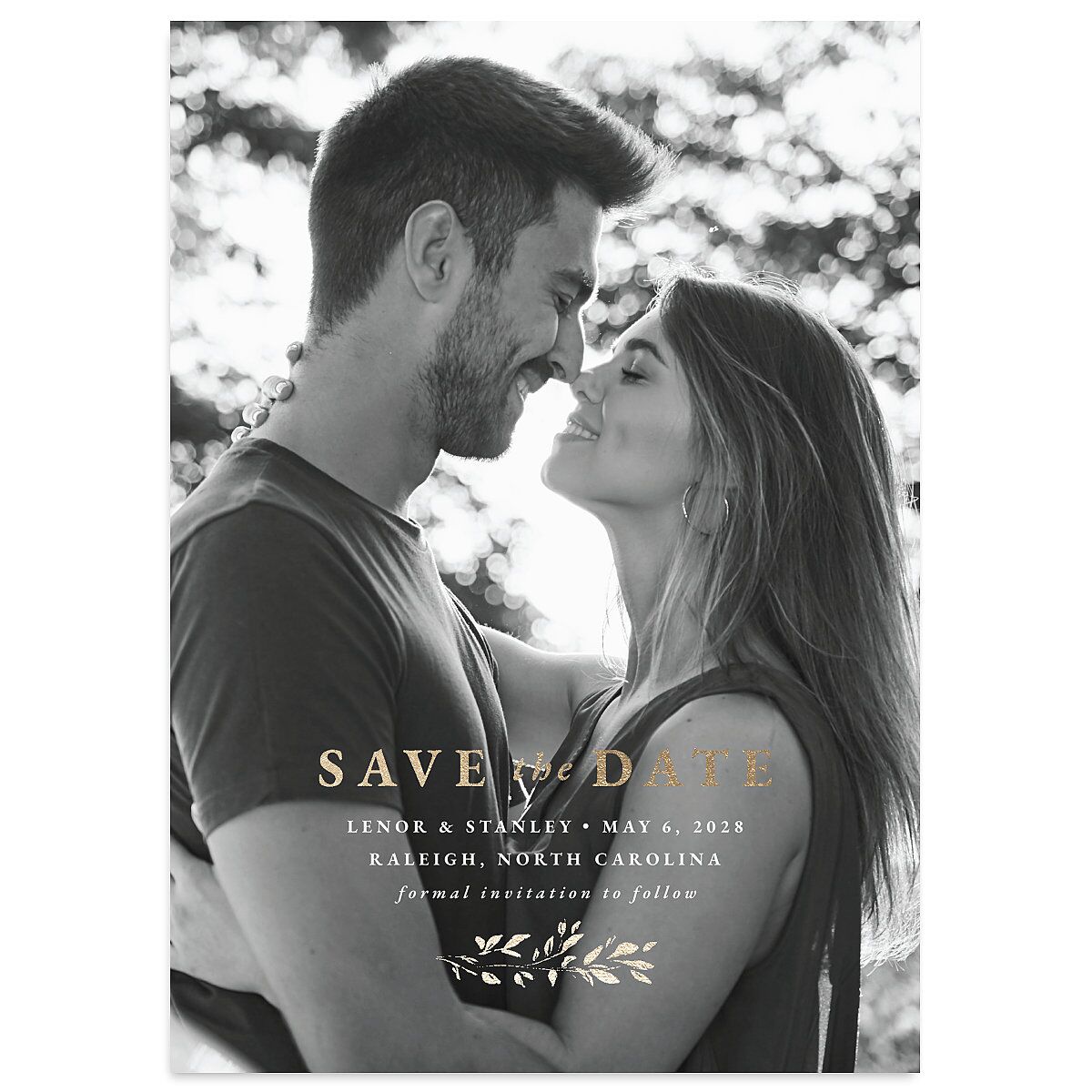 Foliage Accent Save the Date Cards