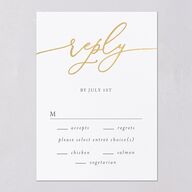 Romantic Photo Wedding Response Cards Gold Hunter Green Signature
