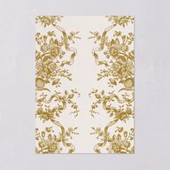 Vintage Toile Foil Wedding Invitations Gold Marigold Signature Blank No