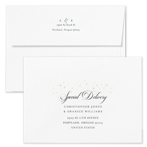 Fairytale Luxury Wedding Invitation Envelopes Dark Emerald Blue Return Address Standard Signature