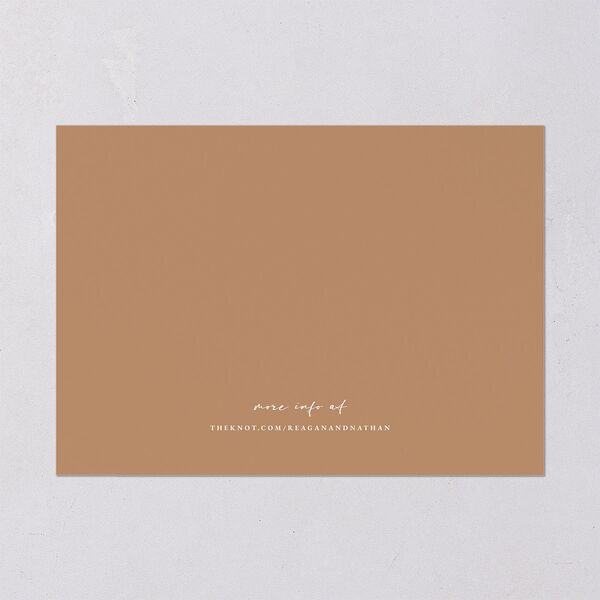 Bohemian Floral Hoop Save The Date Cards Camel Signature smooth Blank No Standard
