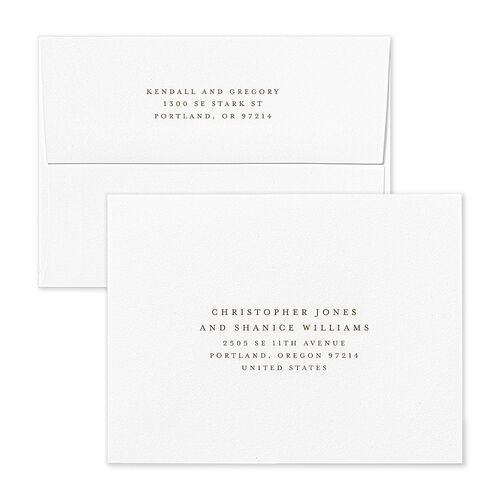 Classic Picture Series Thank You Card Envelopes Linen White Both Recipient and Return Addresses Signature Standard