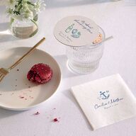 Nautical Border Wedding Day Coasters French Blue Cardboard Circle