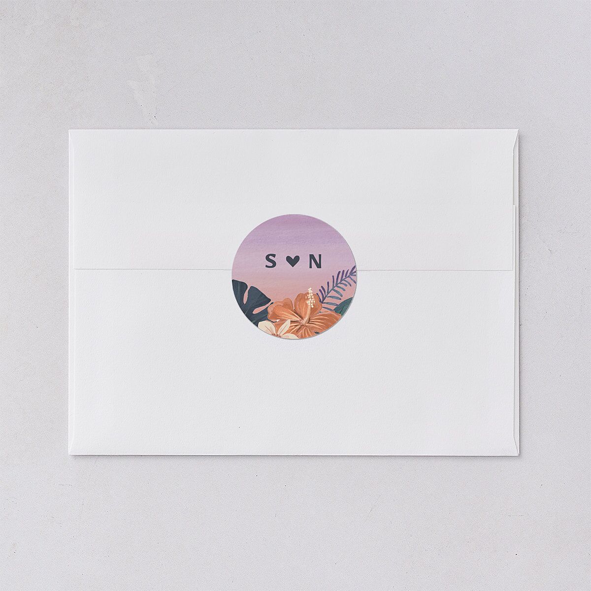 Vintage Island Wedding Stickers Rose Gold Circle