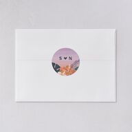 Vintage Island Wedding Stickers Rose Gold Circle