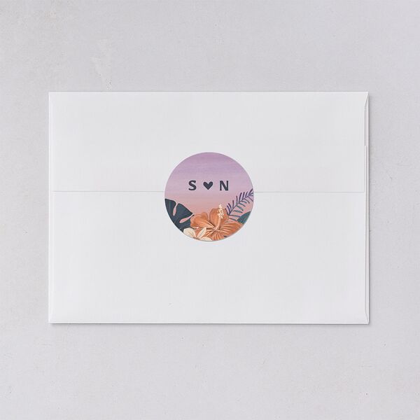 Vintage Island Wedding Stickers Rose Gold Circle