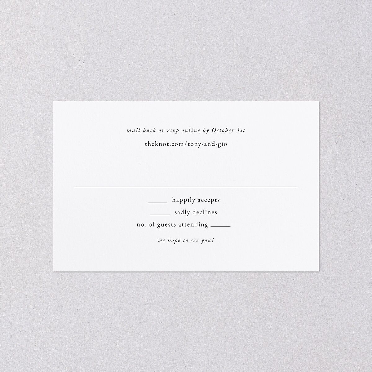 Gilded Bold All-in-One Wedding Invitations Navy Signature Light Both Recipient and Return Addresses No