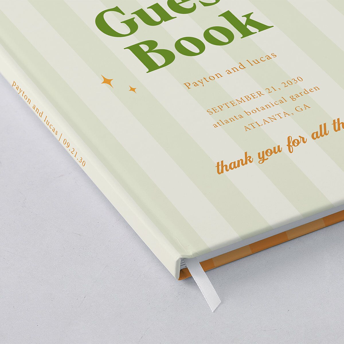 Colorful Retro Stripes Guest Books Sea Foam